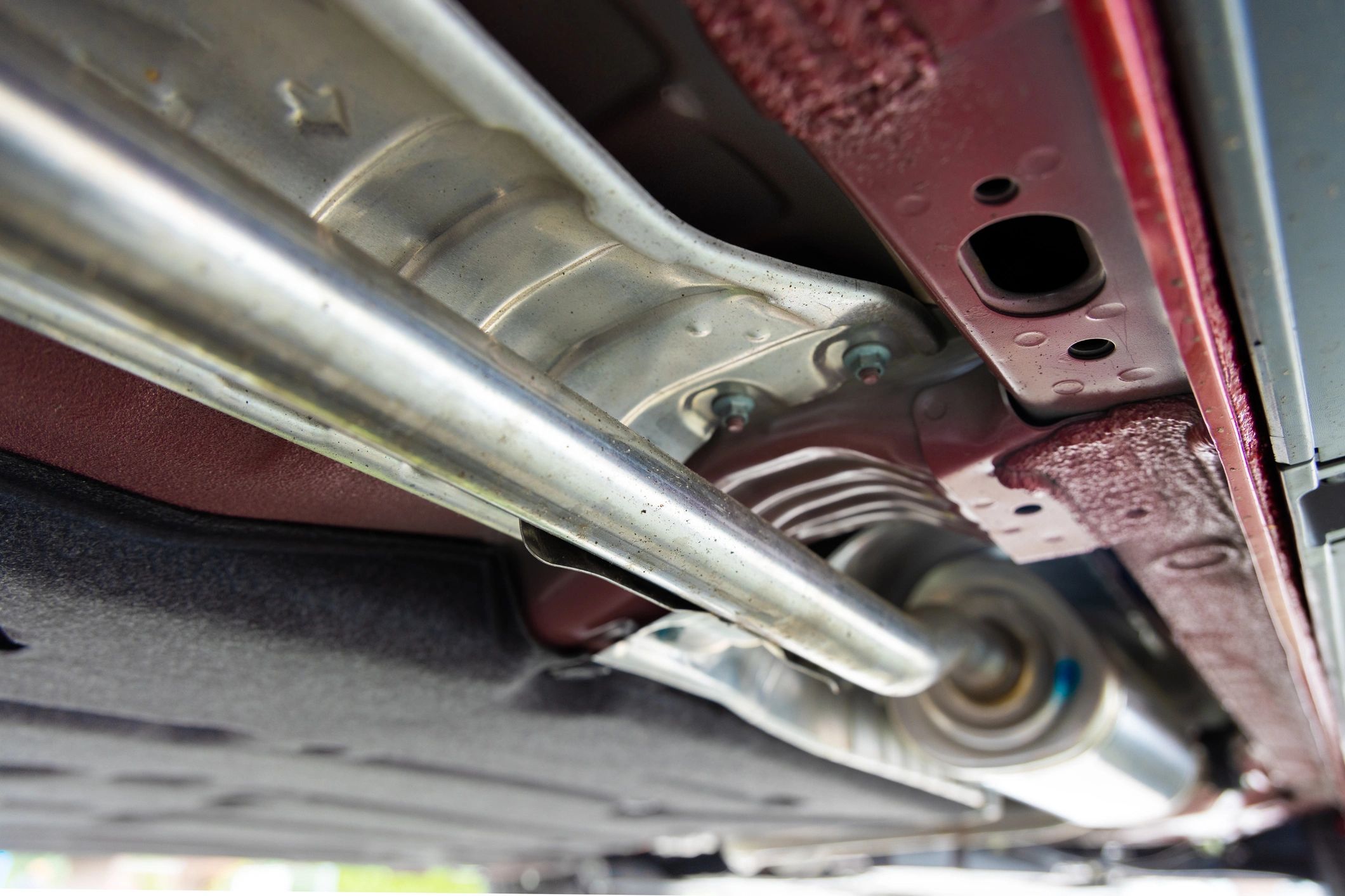 Undercar view showing exhaust components