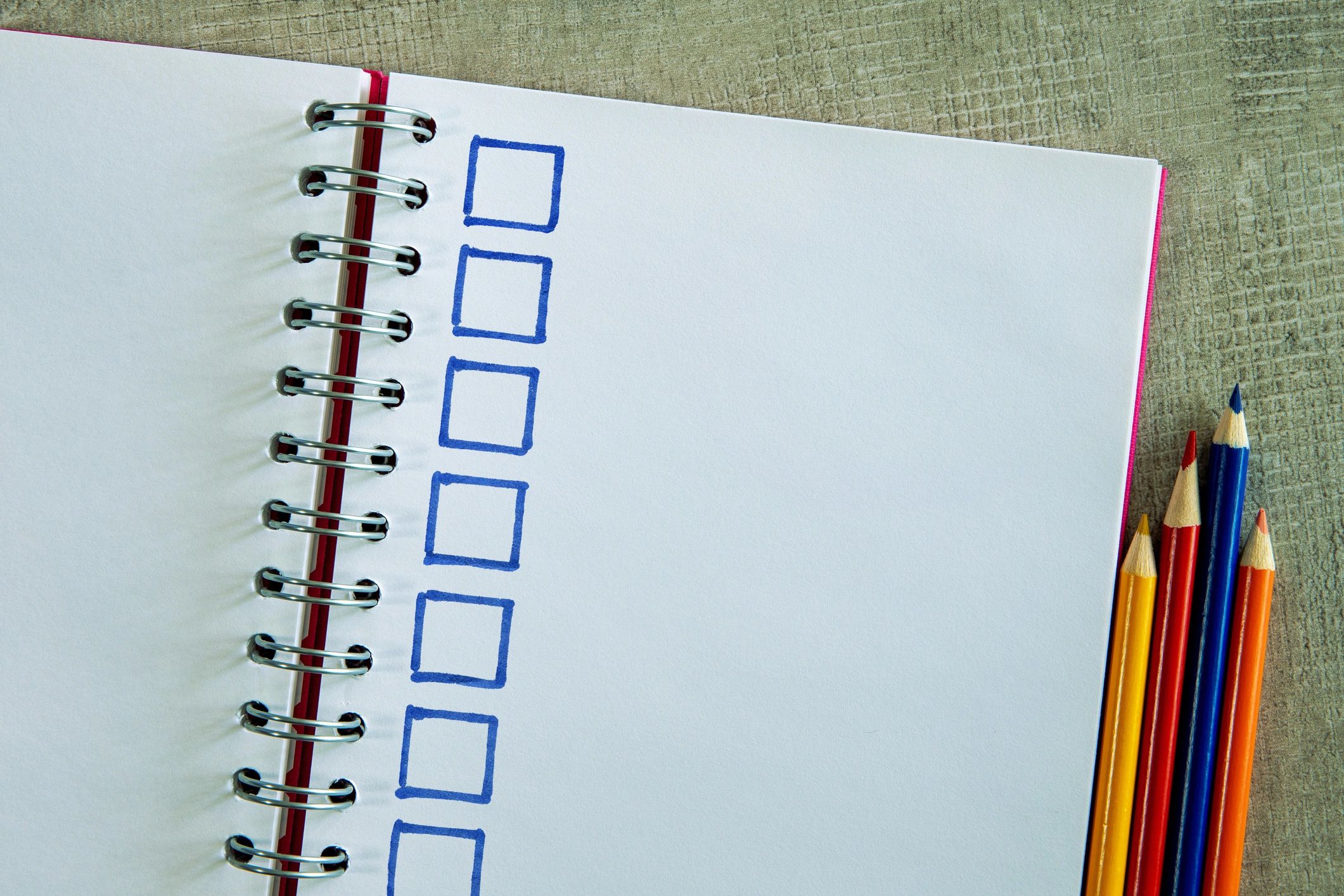 Maintenance checklist on a notebook